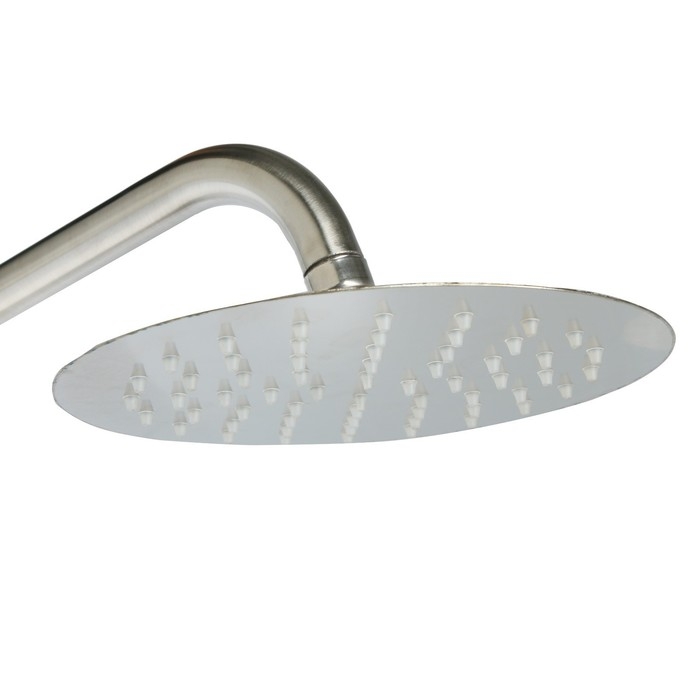 Душевая система ZEIN Z1008, смеситель, тропическая и ручная лейка, стойка, круглая, сатин Душевая система ZEIN Z1008, смеситель, тропическая и ручная лейка, стойка, круглая, сатин