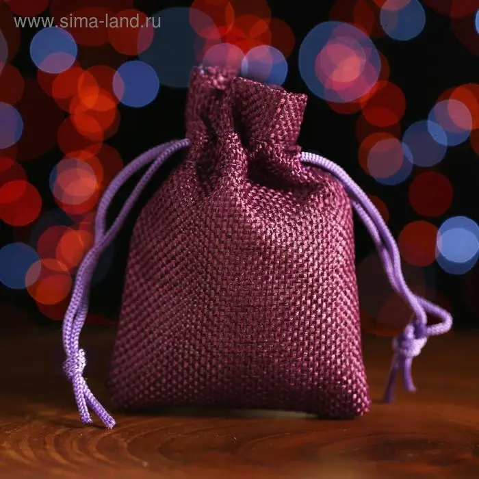 Мешочек подарочный из холщи, сиреневый, 7×9 см Мешочек подарочный из холщи, сиреневый, 7×9 см