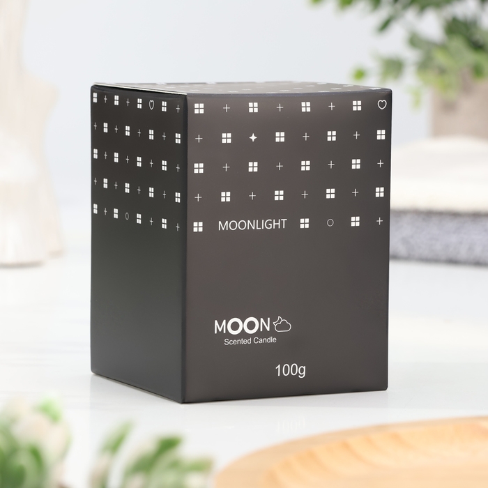 Свеча ароматическая в стакане  Свеча ароматическая в стакане "Moon", чёрный джентельмен, малая