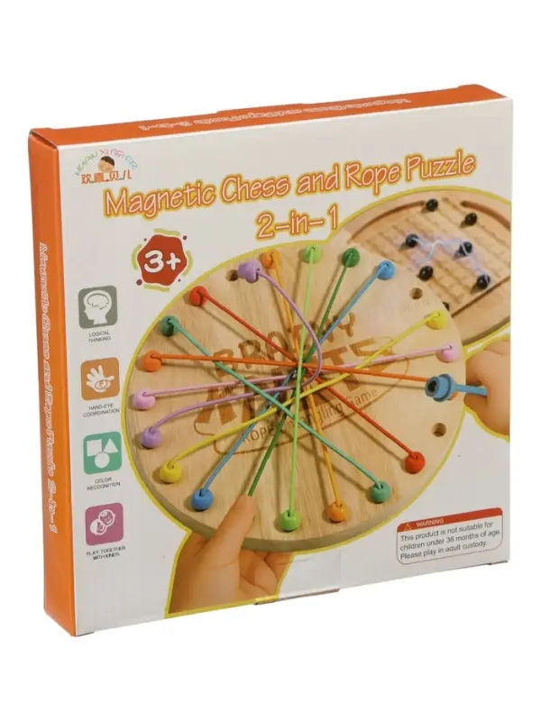 Настольная игра 2 в 1 головоломка Шнурочки + Магнитный бой