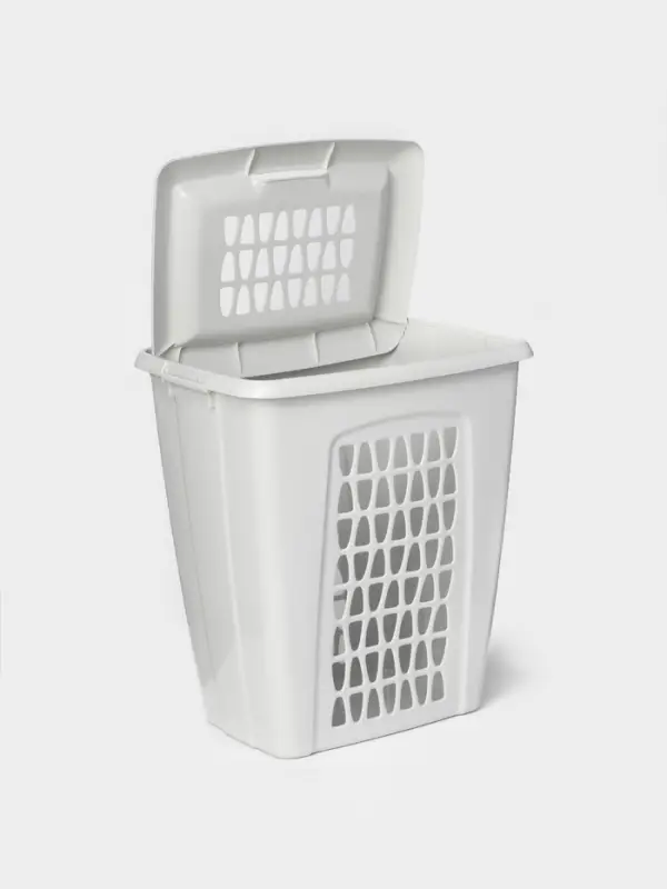 Корзина бельевая &laquo;Молетта&raquo;, 45 л, 43&times;32&times;48 см, с крышкой, светло-серая