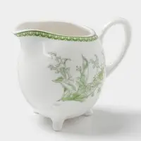 Молочник WY Bloomware, 250 мл, фарфор, белый, зелёный