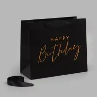 Пакет подарочный Happy birthday, ML, 27&times;23&times;11.5 см