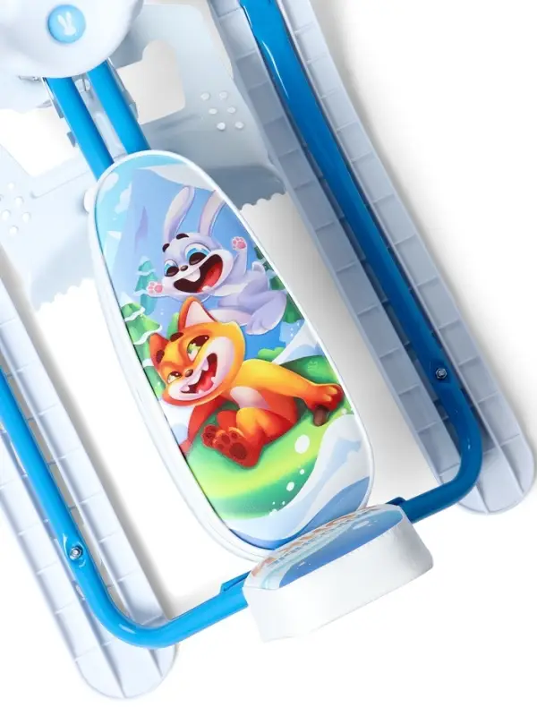 Снегокат растущий &laquo;Морозные гонки&raquo; Snow Cat, со спинкой, белый, голубой