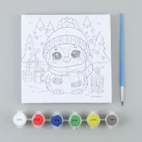Картина по номерам &laquo;Пингвин в шапочке&raquo;, 15&times;15 см