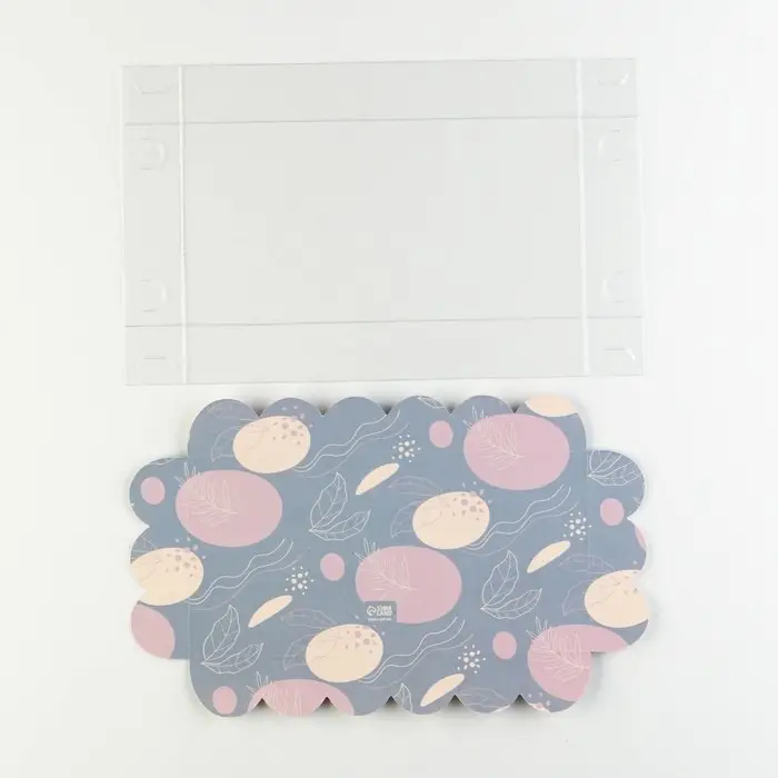 Коробка для печенья, кондитерская упаковка с PVC крышкой, &laquo;Абстракция&raquo;, 10.5 х 21 х 3 см