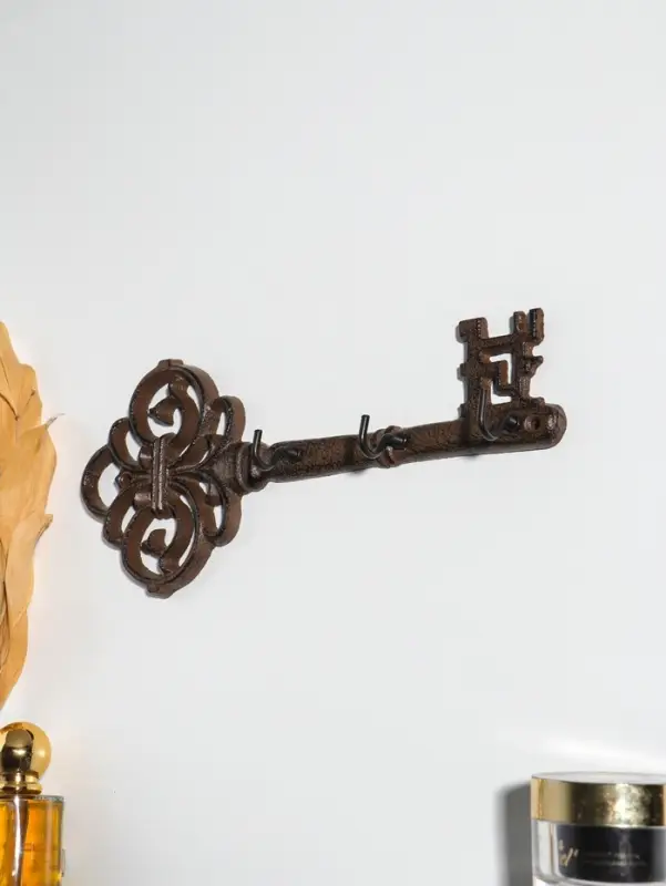 Крючки настенные &laquo;Ажурный ключ&raquo;, ключница декоративная, чугун, 27.2&times;12&times;3.5 см