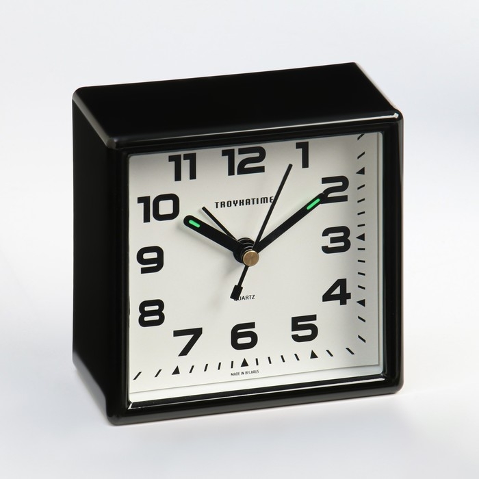 Будильник, 9.5 х 9.5 см, дискретный ход, черный Будильник, 9.5 х 9.5 см, дискретный ход, черный