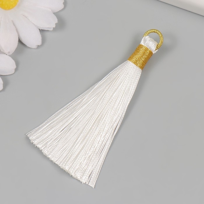 Декор для творчества текстиль Декор для творчества текстиль "Кисть. Оливия" белый набор 2 шт 8х1,2 см