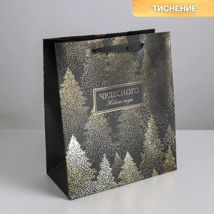 Пакет подарочный новогодний ламинированный «Чудесного Нового года», ML 23 х 27 х 11.5 см Пакет подарочный новогодний ламинированный «Чудесного Нового года», ML 23 х 27 х 11.5 см