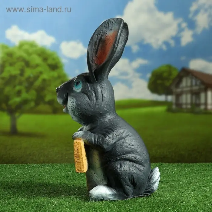 Садовая фигура "Заяц "Хочу капусту" 45х22см