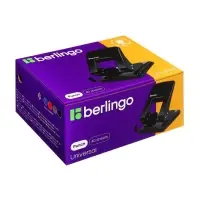 Дырокол металлический 40 листов, Berlingo, с линейкой, чёрный