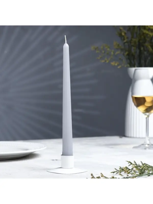 Свеча античная, 2.3&times;24.5 см, 5 ч, 55 г, серая