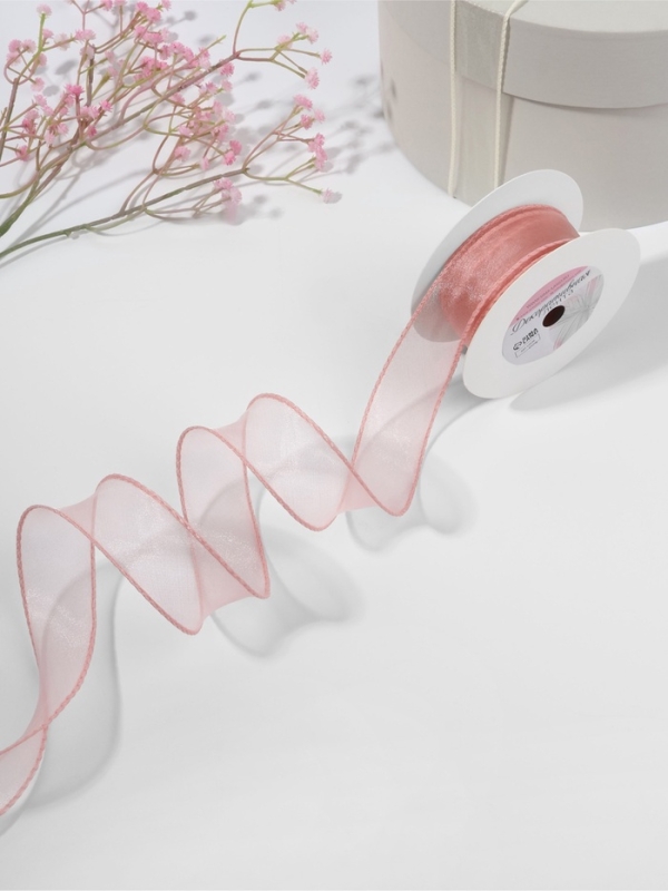 Лента капроновая «Волна», с блеском, 40 мм, 10 ± 1 м, цвет пудровый №45 Лента капроновая «Волна», с блеском, 40 мм, 10 ± 1 м, цвет пудровый №45