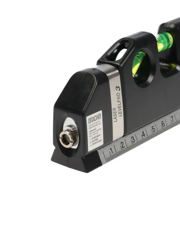 Уровень универсальный 4 в 1 ТУНДРА, лазерный, пузырьковый, рулетка 2.5 м, линейка 150 мм