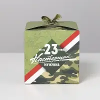 Коробка подарочная складная, упаковка, «Настоящему мужчине», 23 февраля, 12 х 12 х 12 см