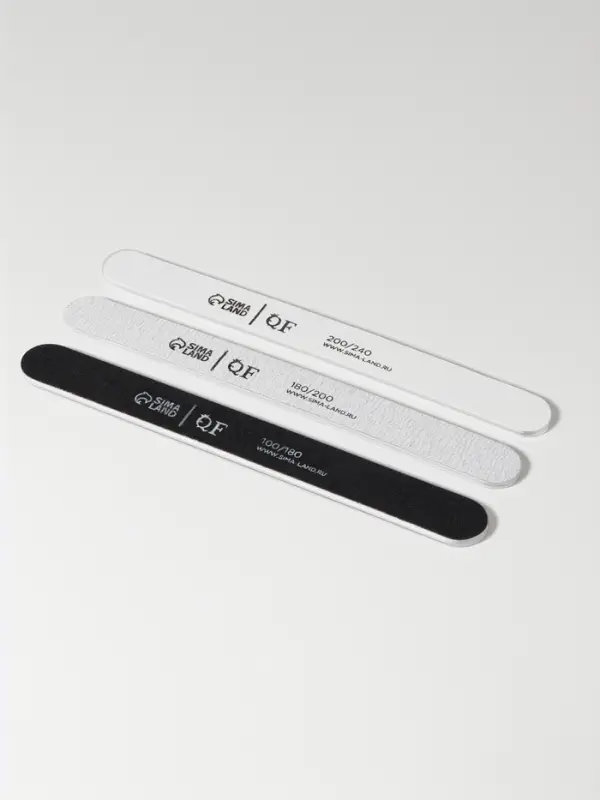 Набор пилок для ногтей, прямых, 100/180, 180/200, 200/240 грит, 18 см, 3 шт.