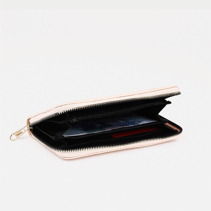 Кошелёк на молнии, цвет пудра Кошелёк на молнии, цвет пудра