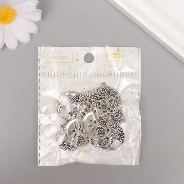 Металлический элемент, декоративная подвеска «Арт Узор. Дерево жизни», серебро, 2.6×2.3 см Металлический элемент, декоративная подвеска «Арт Узор. Дерево жизни», серебро, 2.6×2.3 см