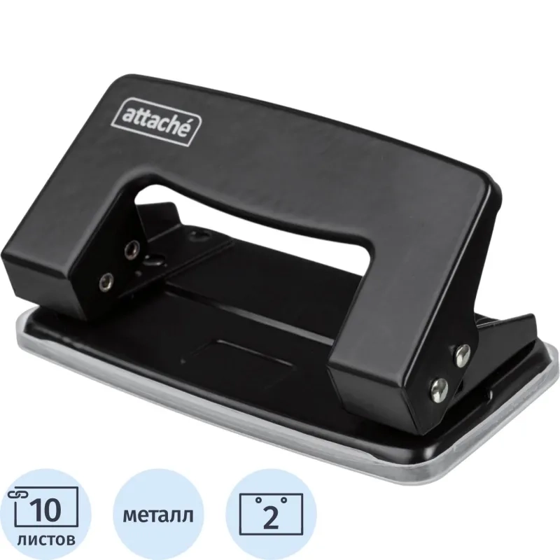 Дырокол ATTACHE 6304 до 10л., металл., черный