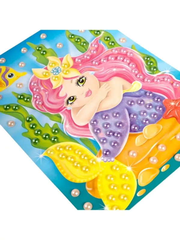 Набор для творчества. Аппликация бусинами "Русалочка" (180х250 мм, европодвес)