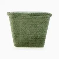 Корзина универсальная квадратная, ротанг, зелёная,15&times;12 см