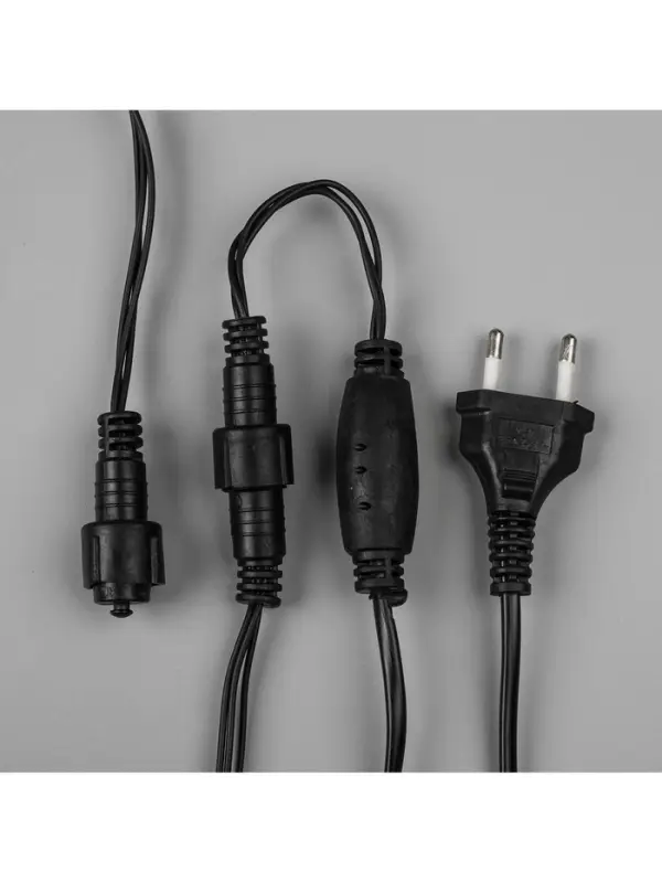 Гирлянда &laquo;Бахрома&raquo; 3&times;0.6 м, IP44, УМС, тёмная нить, 160 SMD-LED, свечение белое, 220 В