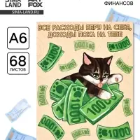 Блокнот для планирования финансов А6, 68 л &laquo;Котик&raquo;