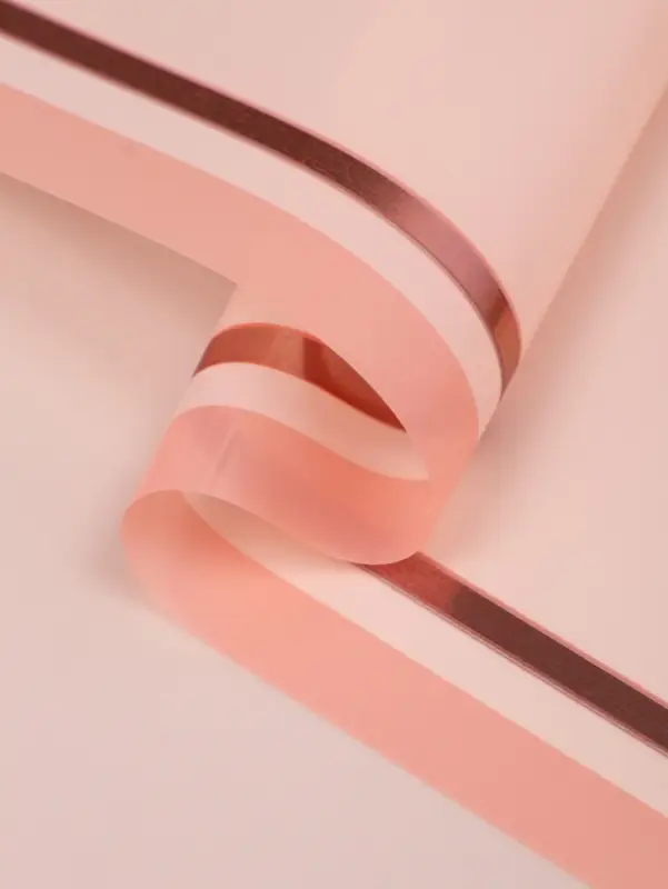 Плёнка для цветов &laquo;Двойная кайма&raquo;, пудровый, 57&times;57&plusmn;2 см