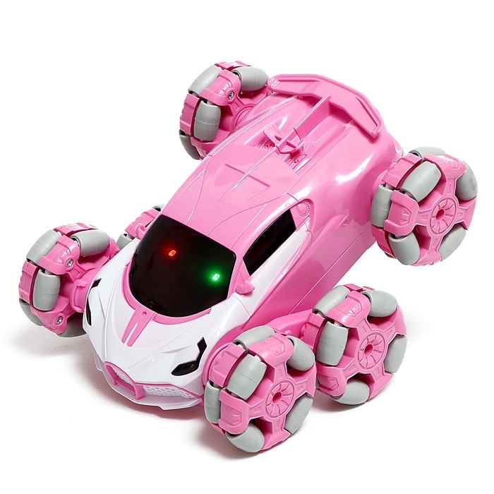 Машина радиоуправляемая «Трюковая», с аккумулятором, дым, цвет розовый Машина радиоуправляемая «Трюковая», с аккумулятором, дым, цвет розовый