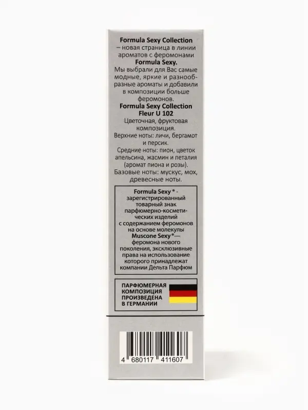 Туалетная вода женская с феромонами Formula Sexy collection Fleur U102, 30 мл