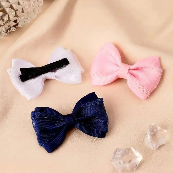 Зажим для волос  Зажим для волос "Первоклассница"  бант с сеточкой, 5,5 см