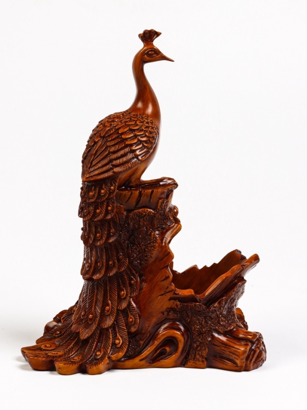 Подставка для бутылки  Подставка для бутылки "Павлин" под дерево, 23х15х33см