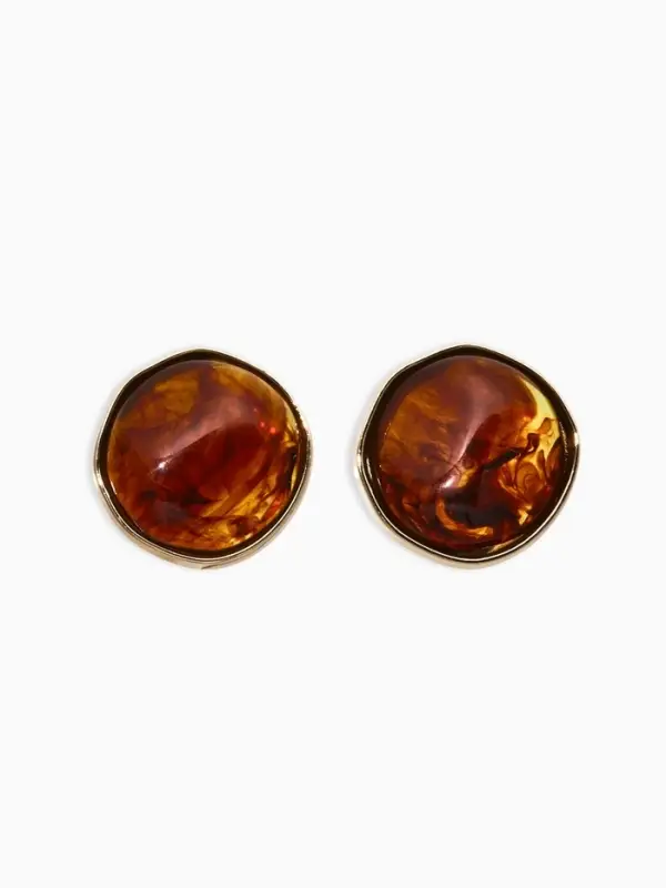 Серьги акрил &laquo;Круг&raquo;, коричневый в золоте