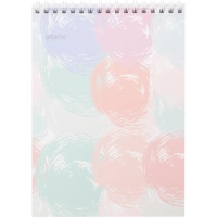 Блокнот А5,80л,кл,греб.верх,обл.мат.лам. Attache Selection Pastel Круги