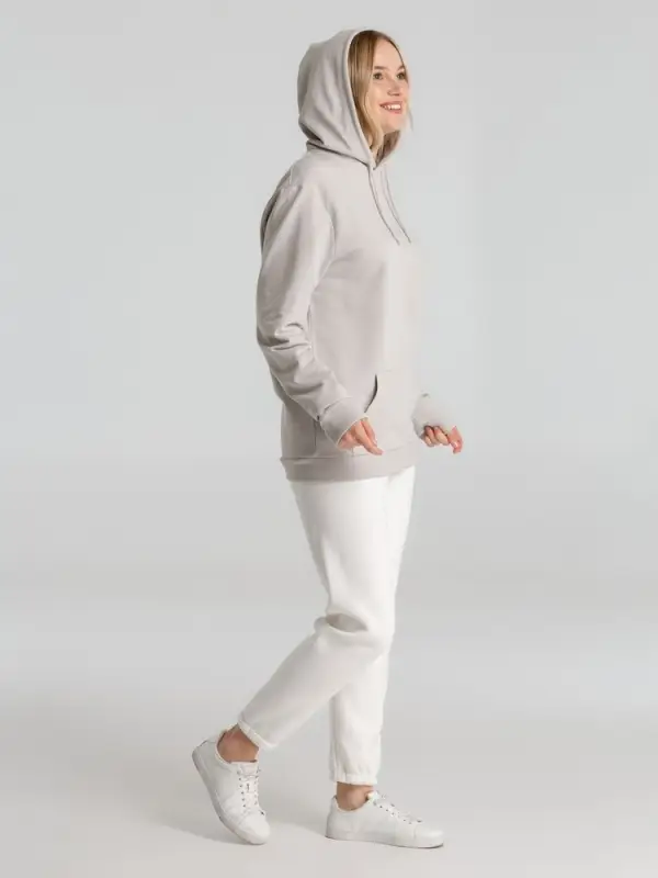 Толстовка с капюшоном унисекс Hoodie, дымчато-серая, размер XS