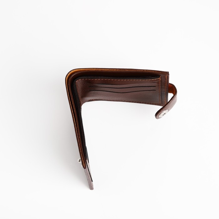 Портмоне мужское на магните, отдел для купюр, для карт, для монет, цвет коричневый Портмоне мужское на магните, отдел для купюр, для карт, для монет, цвет коричневый