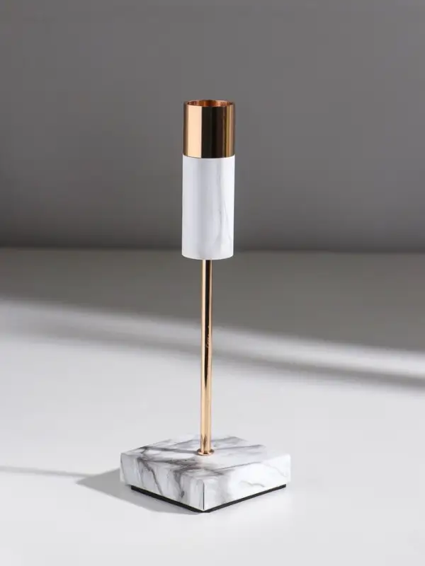 Подсвечник металл  Подсвечник металл "Бьянка" d=2 см набор 3 шт под мрамор 6х6х19,5 6х6х25 6х6х29 см