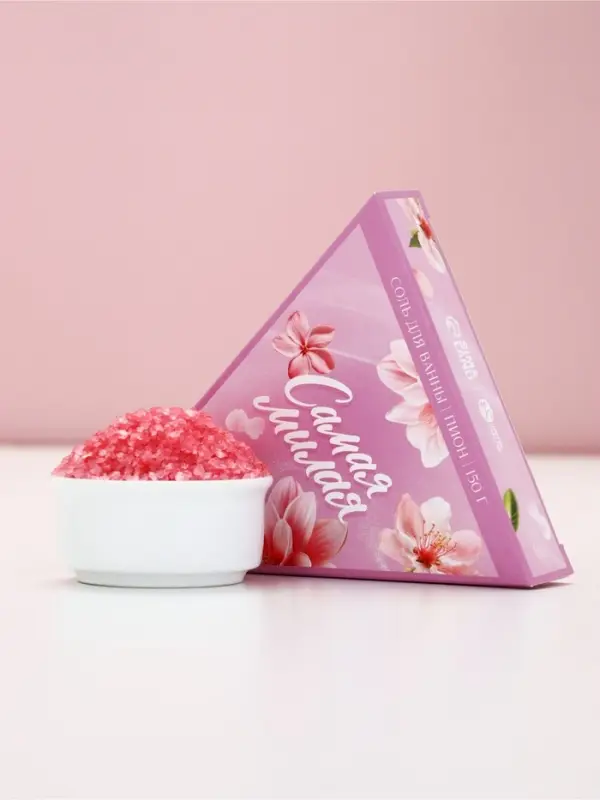 Чистое счастье Женский набор соли в коробке торте, роза, 150 гр