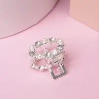 Крабик для волос &laquo;Мелани&raquo;, овал, 2.5 см, серебристо-белый