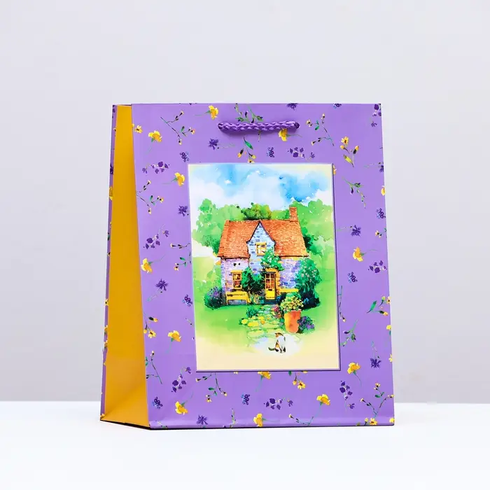 Пакет подарочный «Домик на природе», 18×22.3×10 см