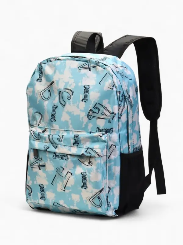 Рюкзак школьный на молнии, 3 наружных кармана, 30&times;13&times;42 см, голубой