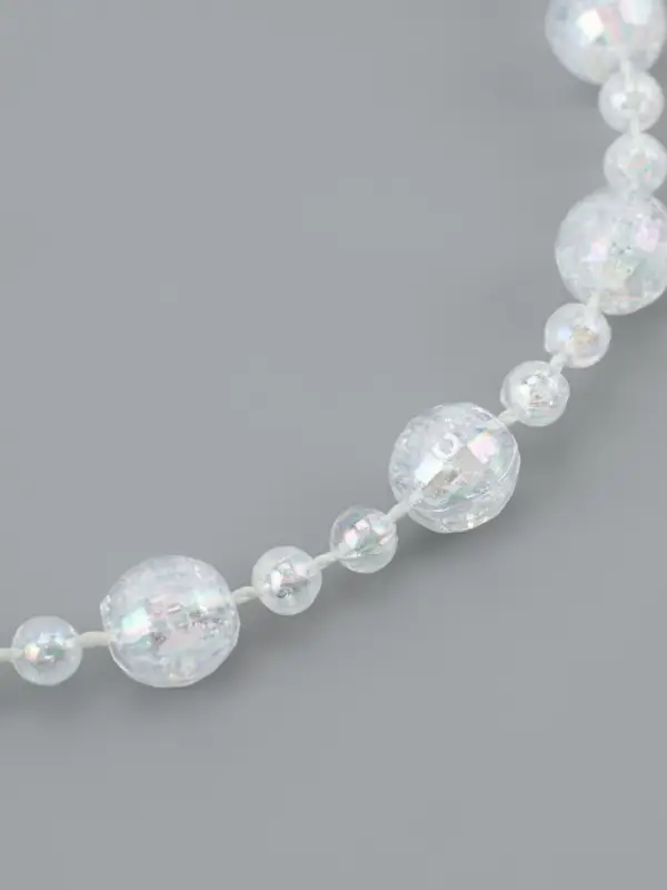 Бусы на нитях, с голографией, 8 мм, 9&plusmn;1 м, прозрачные
