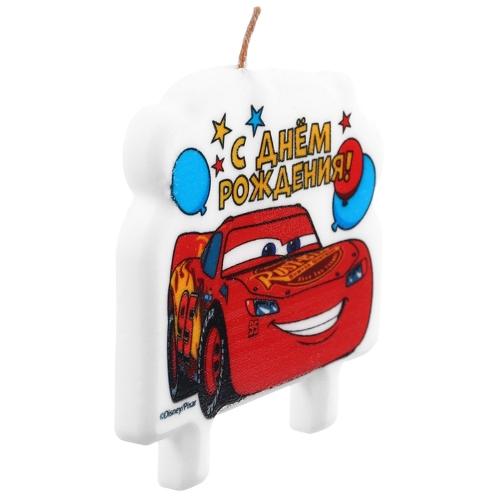 Свеча для торта  Свеча для торта "С Днем Рождения!", 8 х 8 см, Тачки