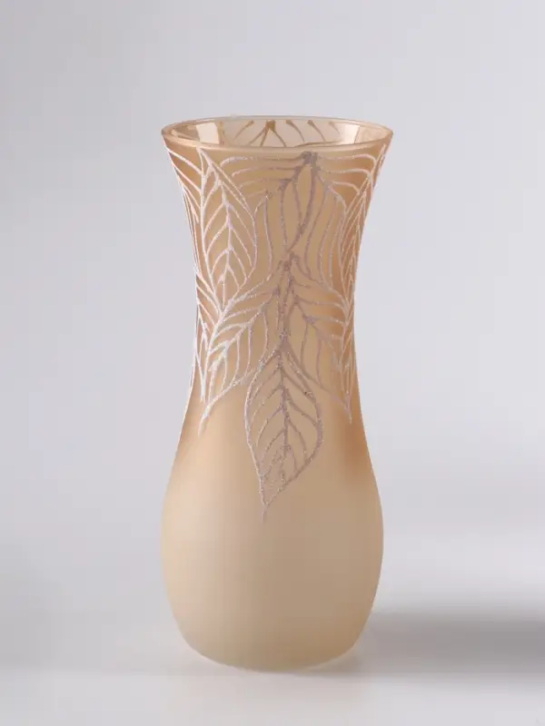 Ваза «Кармен» листья, волна, h=26 см, стекло, пудра Ваза «Кармен» листья, волна, h=26 см, стекло, пудра