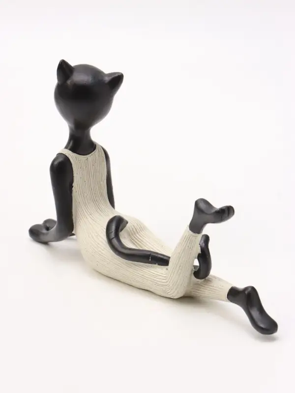 Сувенир полистоун &laquo;Кошка в комбинезоне&raquo;, 22&times;4.5&times;13 см, песочно-чёрный