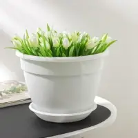 Горшок для цветов с поддоном «Антик», 3,6 л, d=22 см, цвет белый Горшок для цветов с поддоном «Антик», 3,6 л, d=22 см, цвет белый