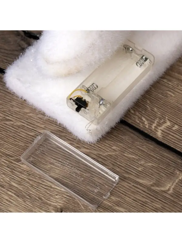 Светодиодная фигура &laquo;Ёлочка&raquo; 22&times;40&times;12 см, флок, от батареек ААх2, свечение тёплое белое