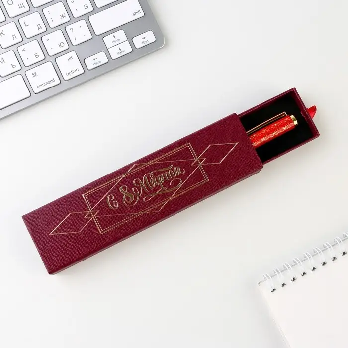 Ручка шариковая, синяя паста, 1.0 мм, в футляре, металл &laquo;С 8 Марта&raquo;