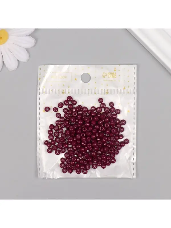 Бисер круглый размер 6/0 Бисер круглый размер 6/0 "Сливовый" 20 гр